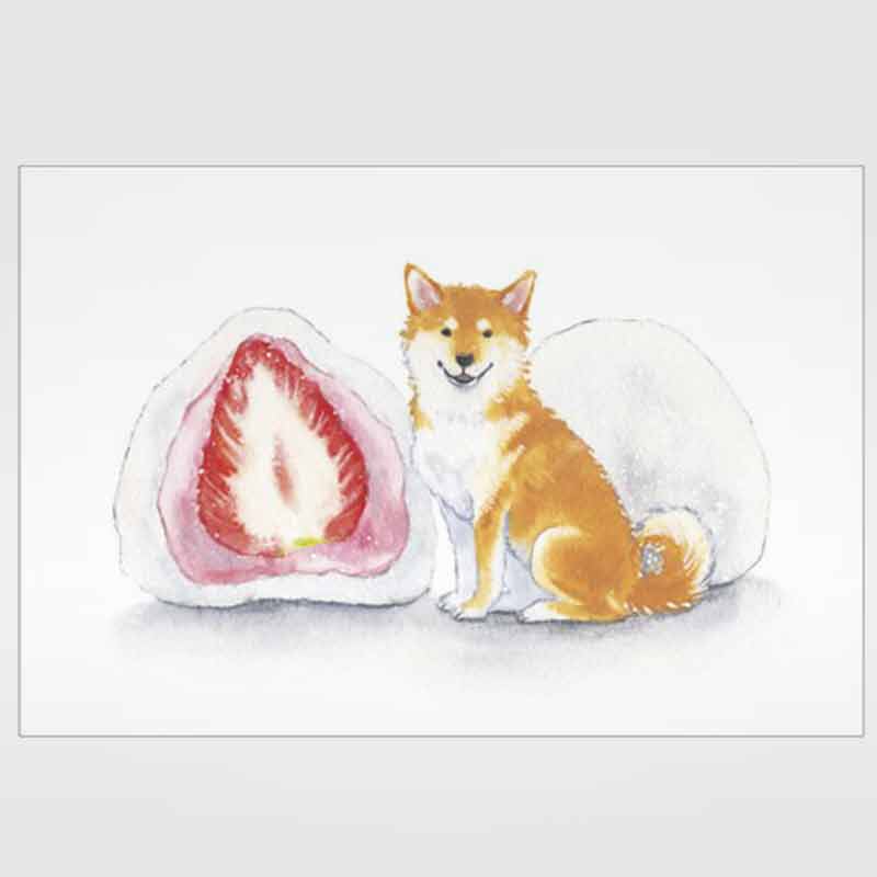Shiba-inu to Snack - Aardbei Daifuku